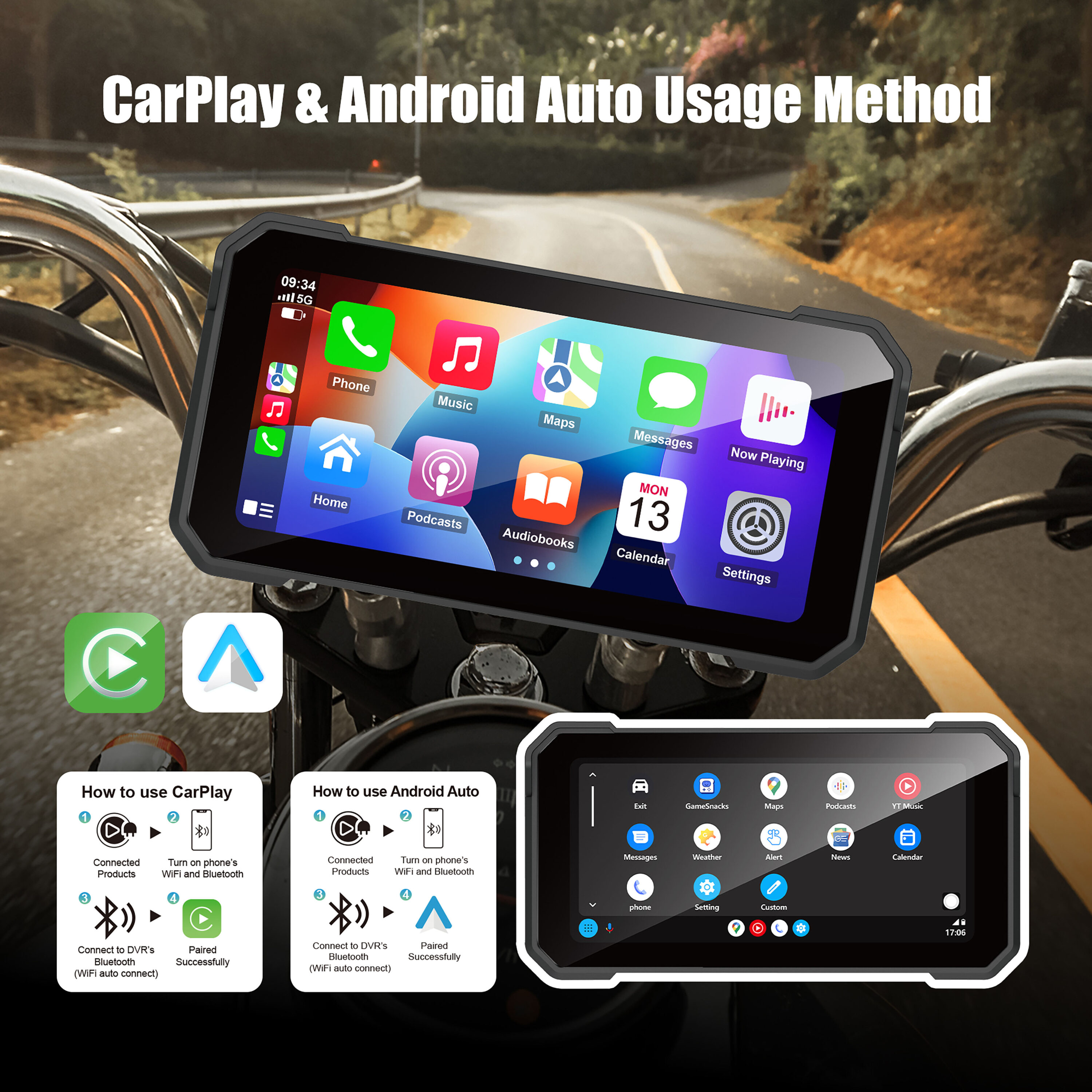 6.25 Inch Motorcycle DVR - Image 2